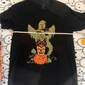 Halloween Shirt Company Ghost Witch Cat Skulland Pumpkin Black T-Shirt Mens L